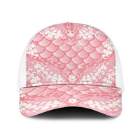 Soft Pink Mermaid Puakenikeni Maile Lei Baseball Net Cap