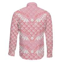 Soft Pink Mermaid Puakenikeni Maile Lei Family Matching Mermaid Dress and Hawaiian Shirt