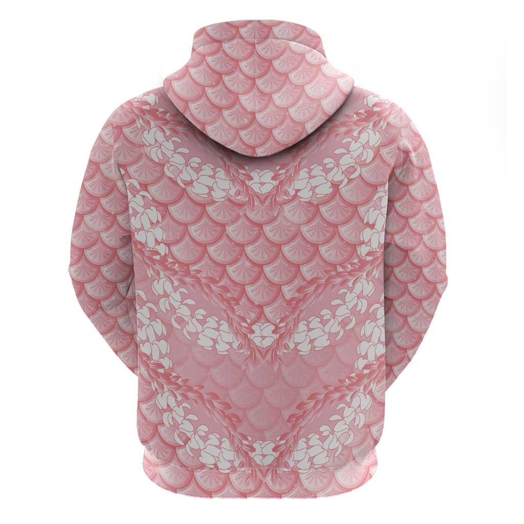 Soft Pink Mermaid Puakenikeni Maile Lei Hoodie