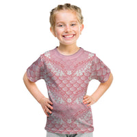 Soft Pink Mermaid Puakenikeni Maile Lei Kid T Shirt LT01 Pink - Polynesian Pride
