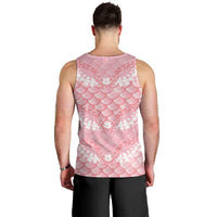 Soft Pink Mermaid Puakenikeni Maile Lei Men Tank Top
