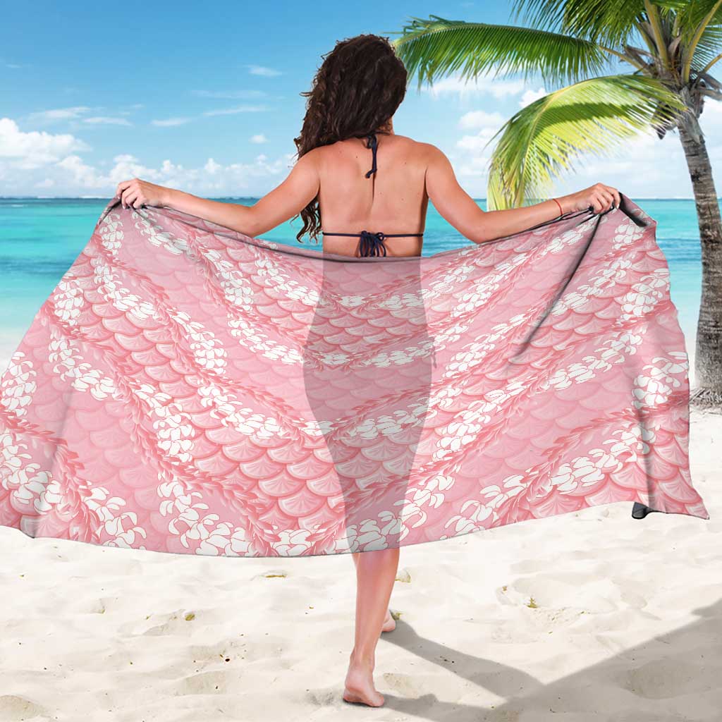 Soft Pink Mermaid Puakenikeni Maile Lei Sarong