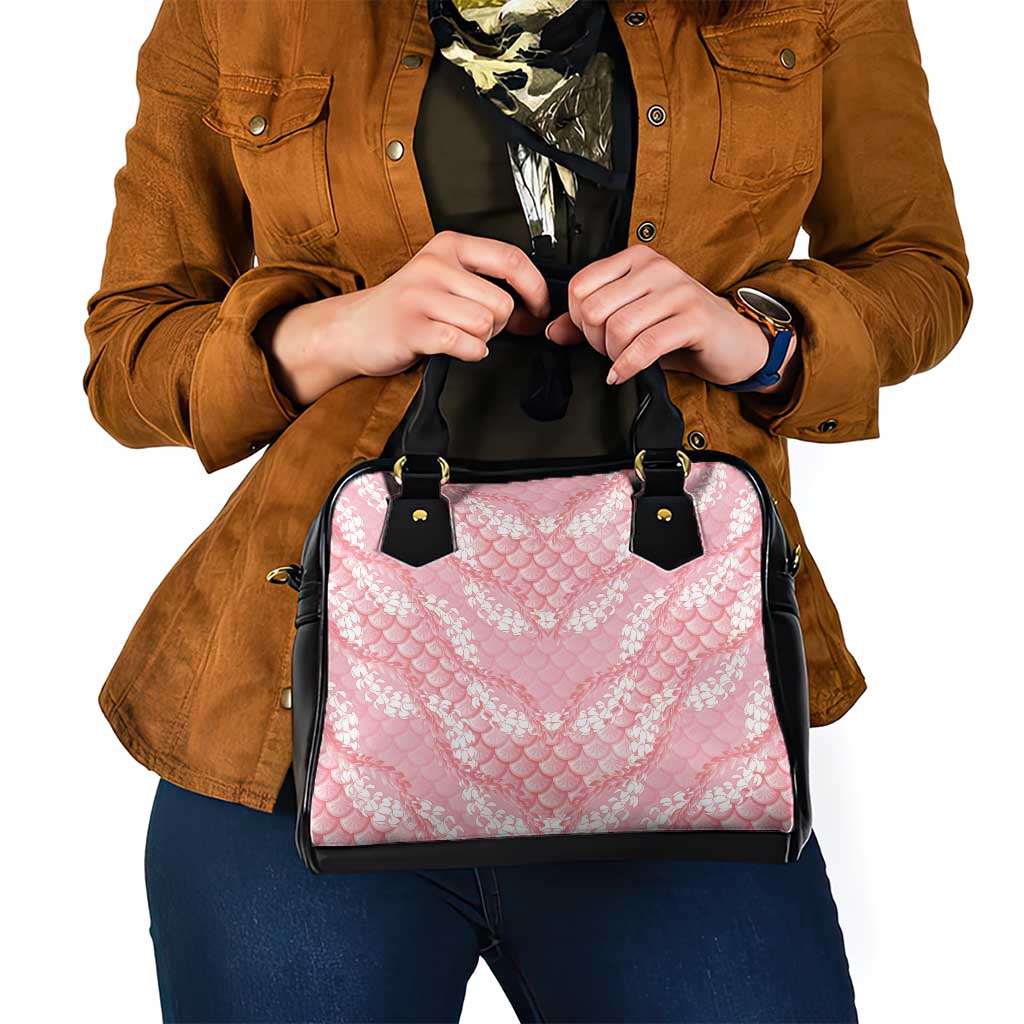 Soft Pink Mermaid Puakenikeni Maile Lei Shoulder Handbag