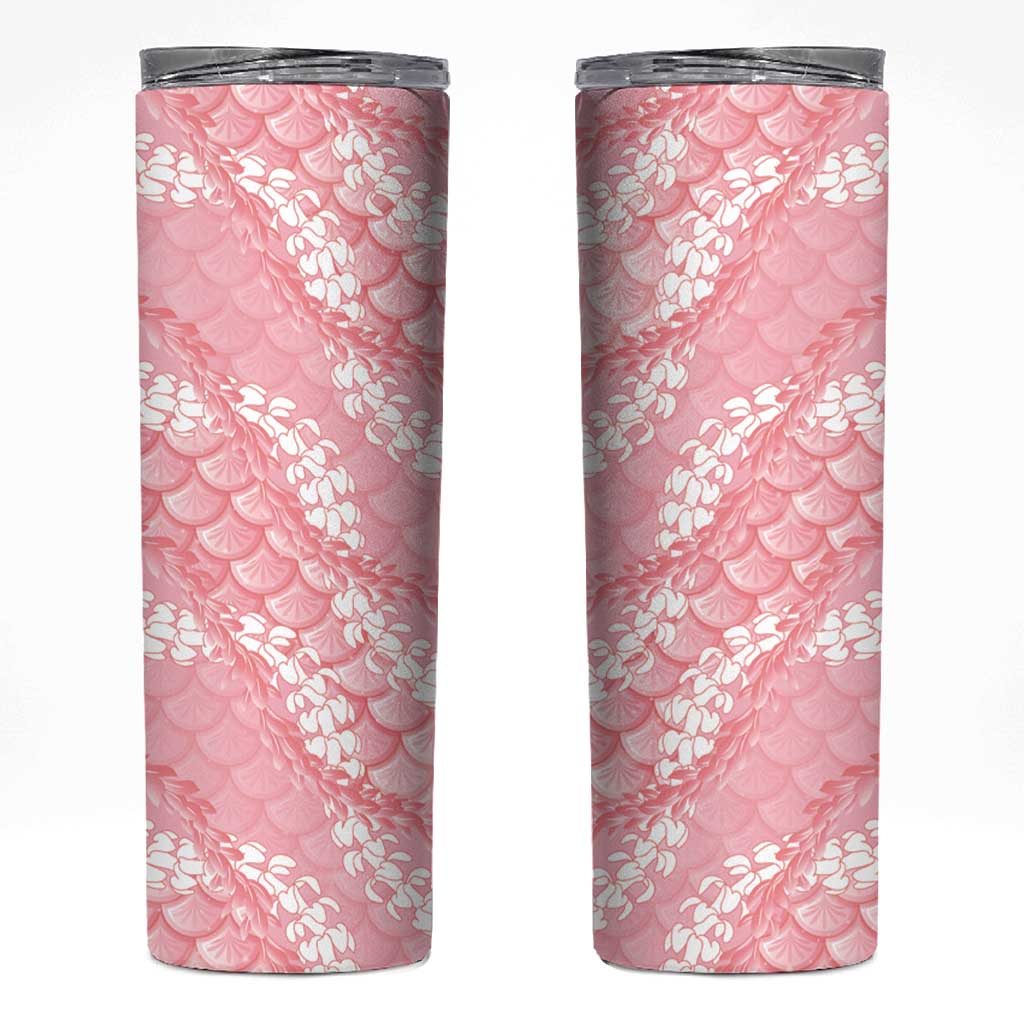 Soft Pink Mermaid Puakenikeni Maile Lei Skinny Tumbler
