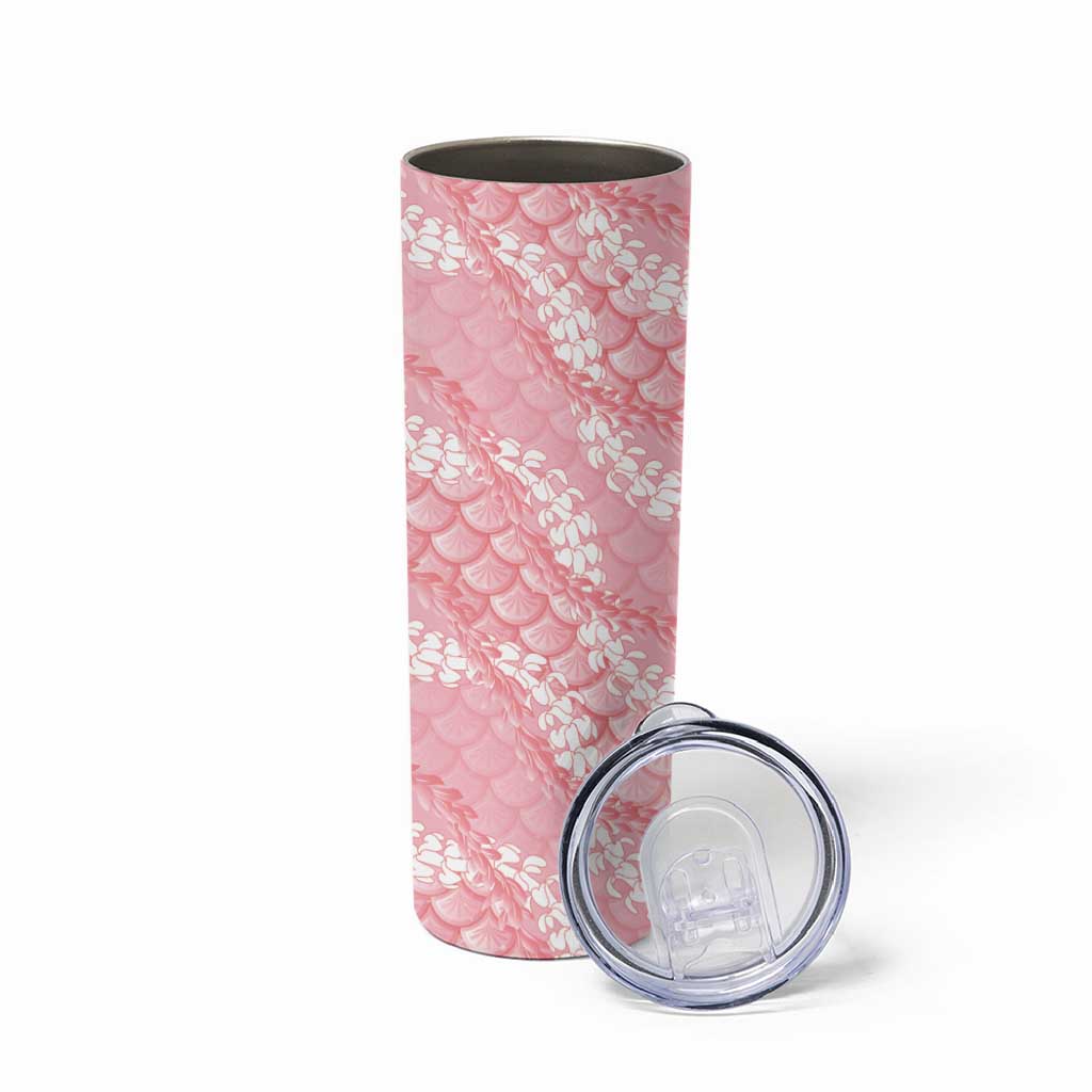 Soft Pink Mermaid Puakenikeni Maile Lei Skinny Tumbler