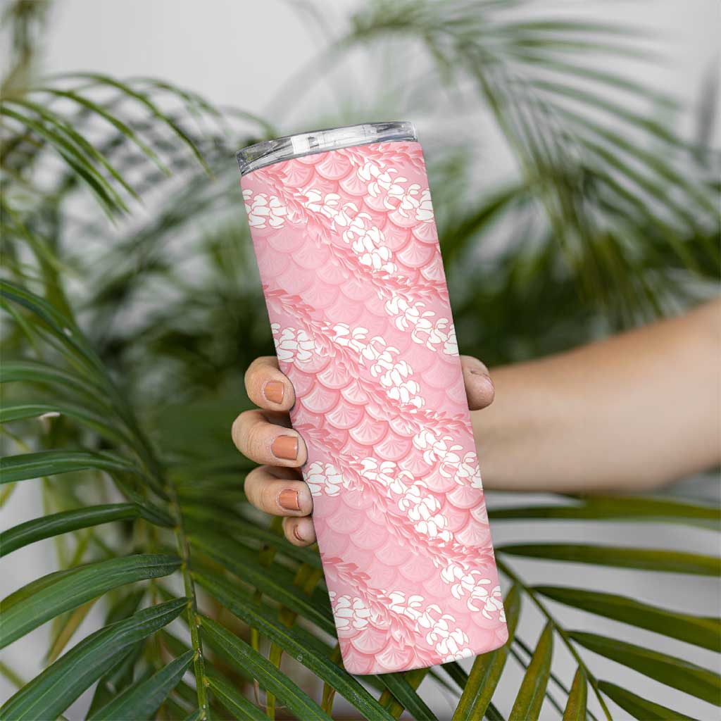 Soft Pink Mermaid Puakenikeni Maile Lei Skinny Tumbler