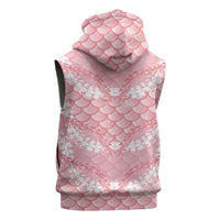 Soft Pink Mermaid Puakenikeni Maile Lei Sleeveless Hoodie