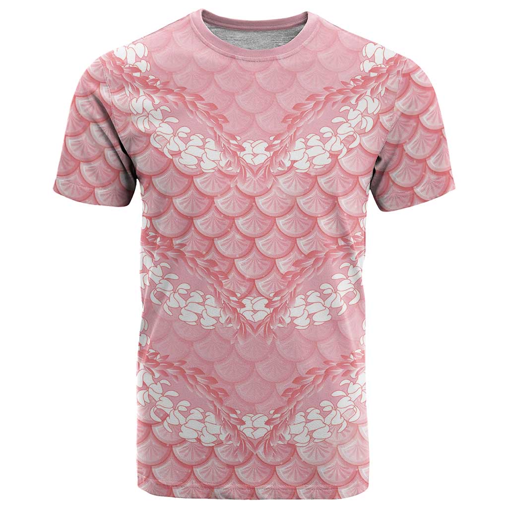Soft Pink Mermaid Puakenikeni Maile Lei T Shirt
