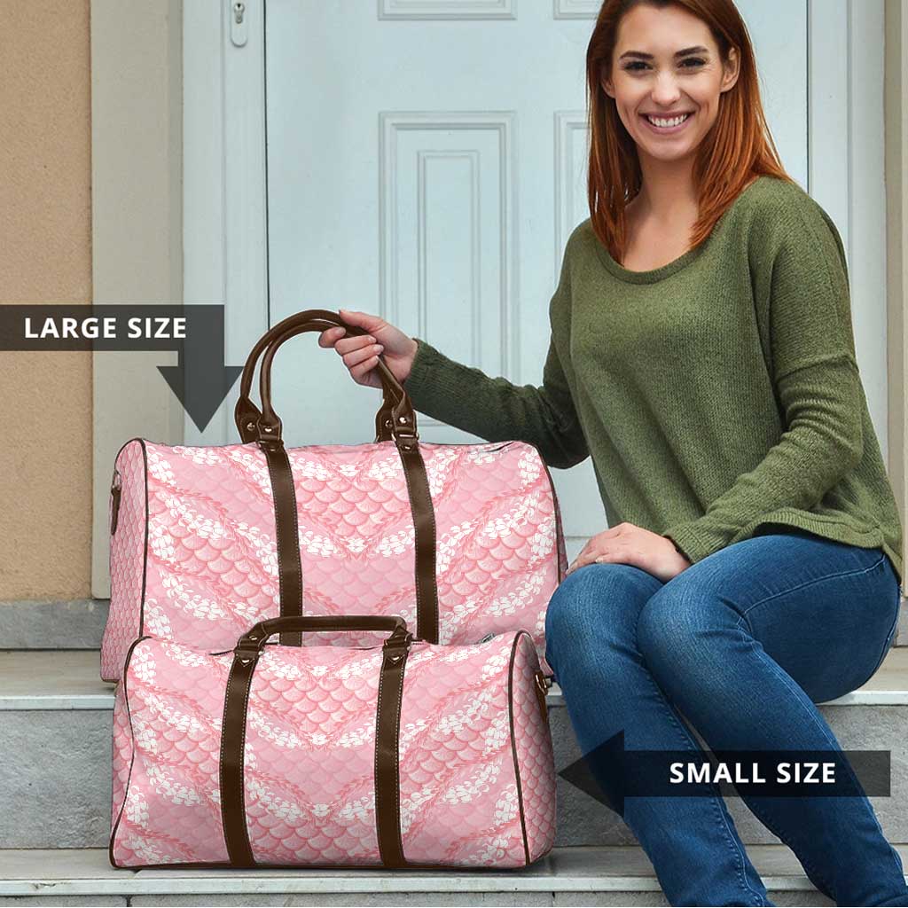 Soft Pink Mermaid Puakenikeni Maile Lei Travel Bag