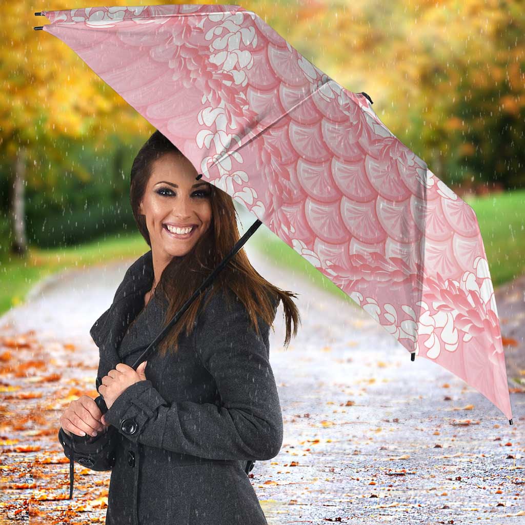 Soft Pink Mermaid Puakenikeni Maile Lei Umbrella