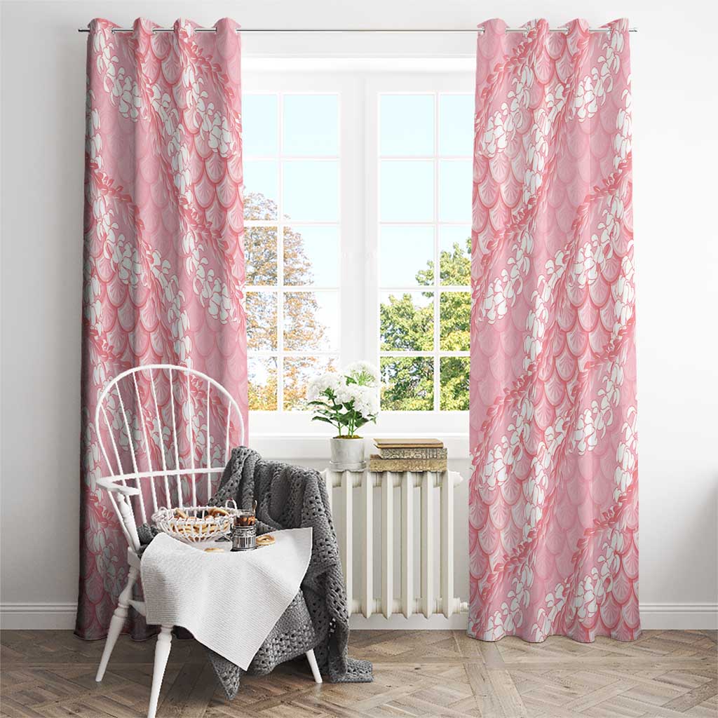 Soft Pink Mermaid Puakenikeni Maile Lei Window Curtain