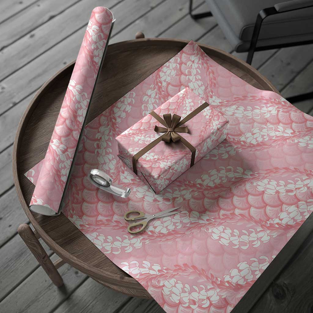 Soft Pink Mermaid Puakenikeni Maile Lei Wrapping Paper