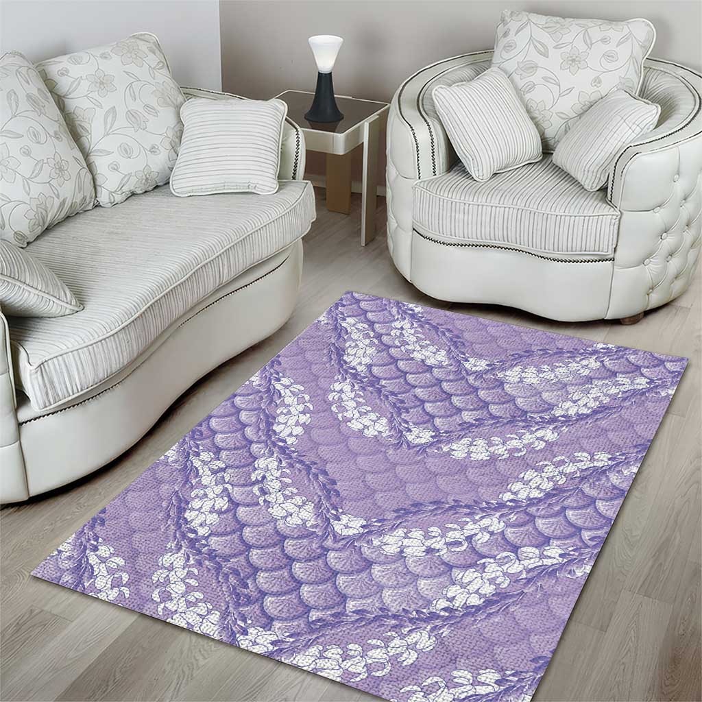 Lilac Mermaid Puakenikeni Maile Lei Area Rug