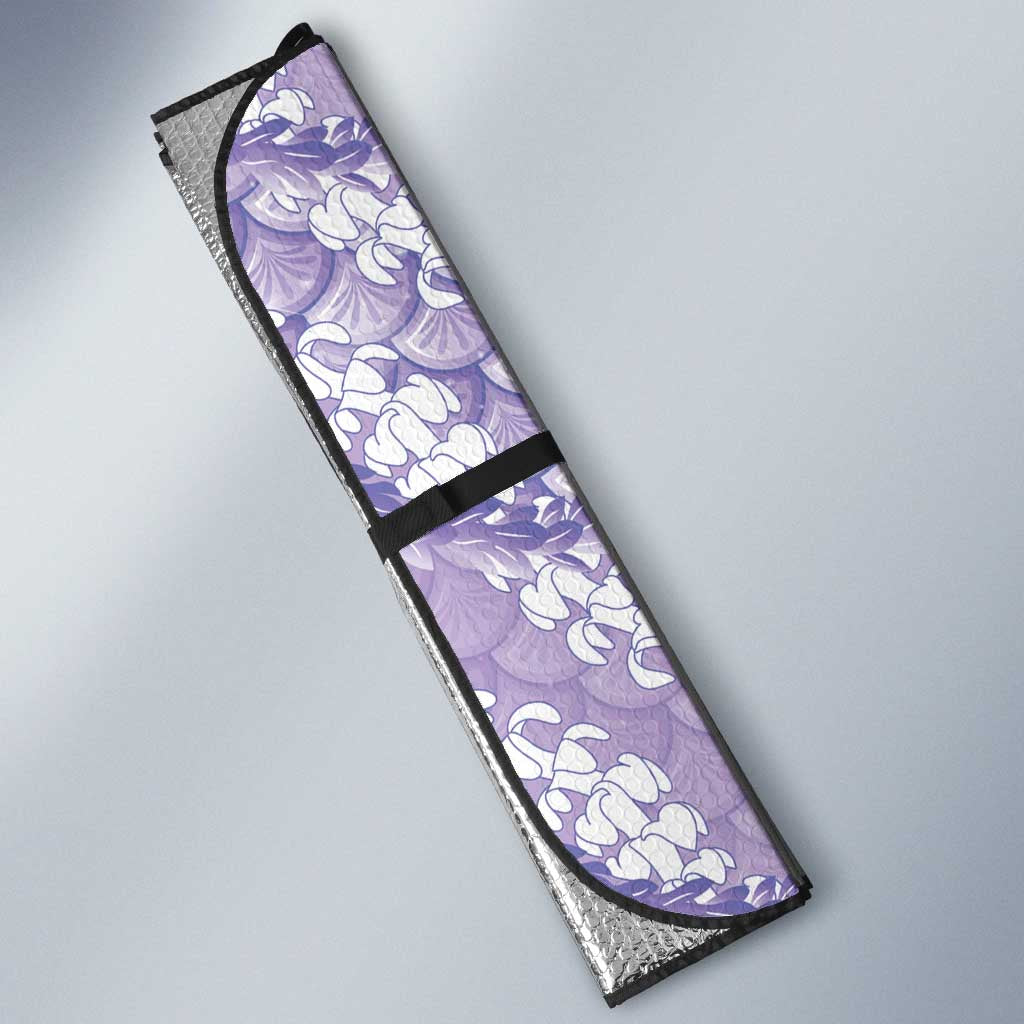Lilac Mermaid Puakenikeni Maile Lei Auto Sun Shade