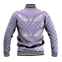 Lilac Mermaid Puakenikeni Maile Lei Baseball Jacket