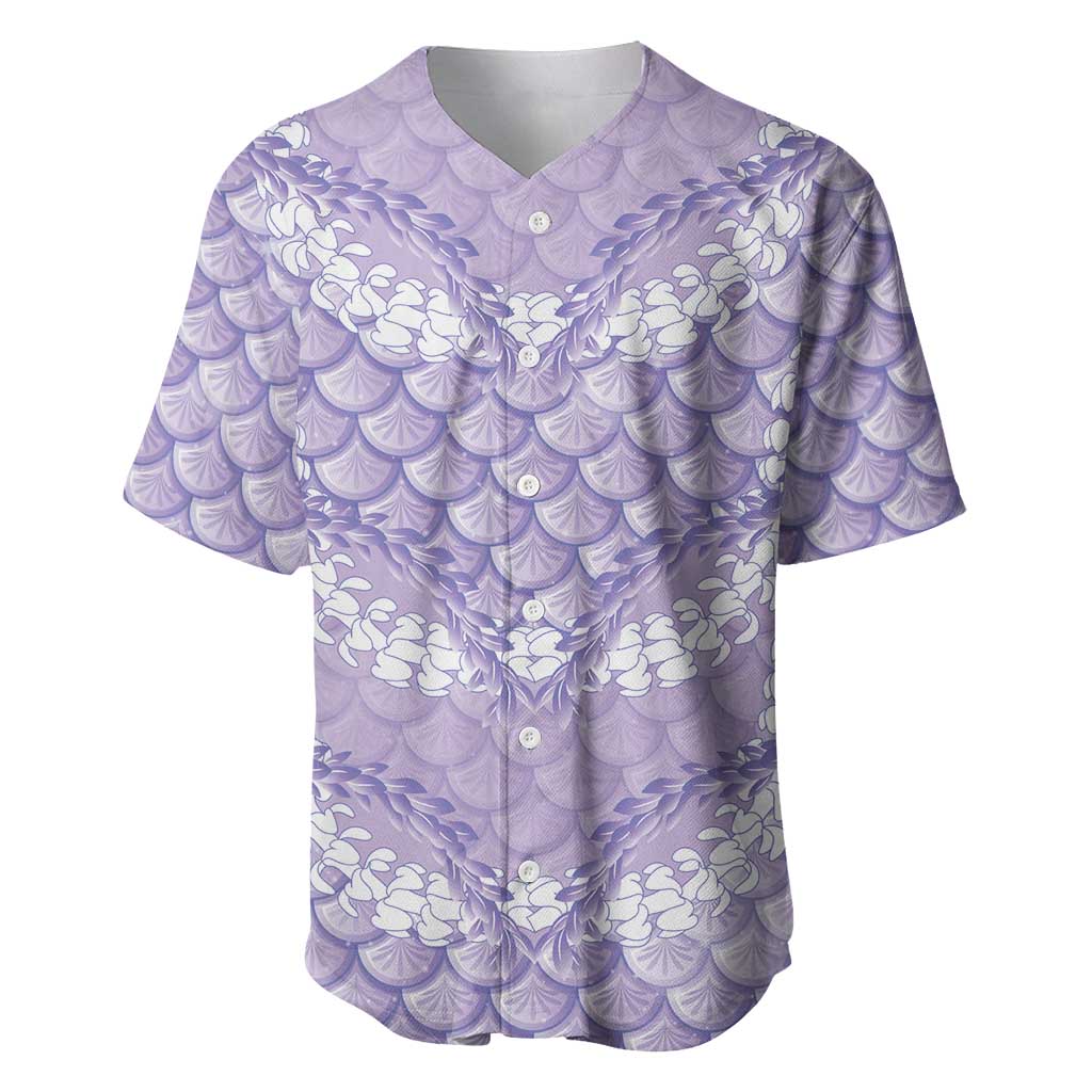 Lilac Mermaid Puakenikeni Maile Lei Baseball Jersey