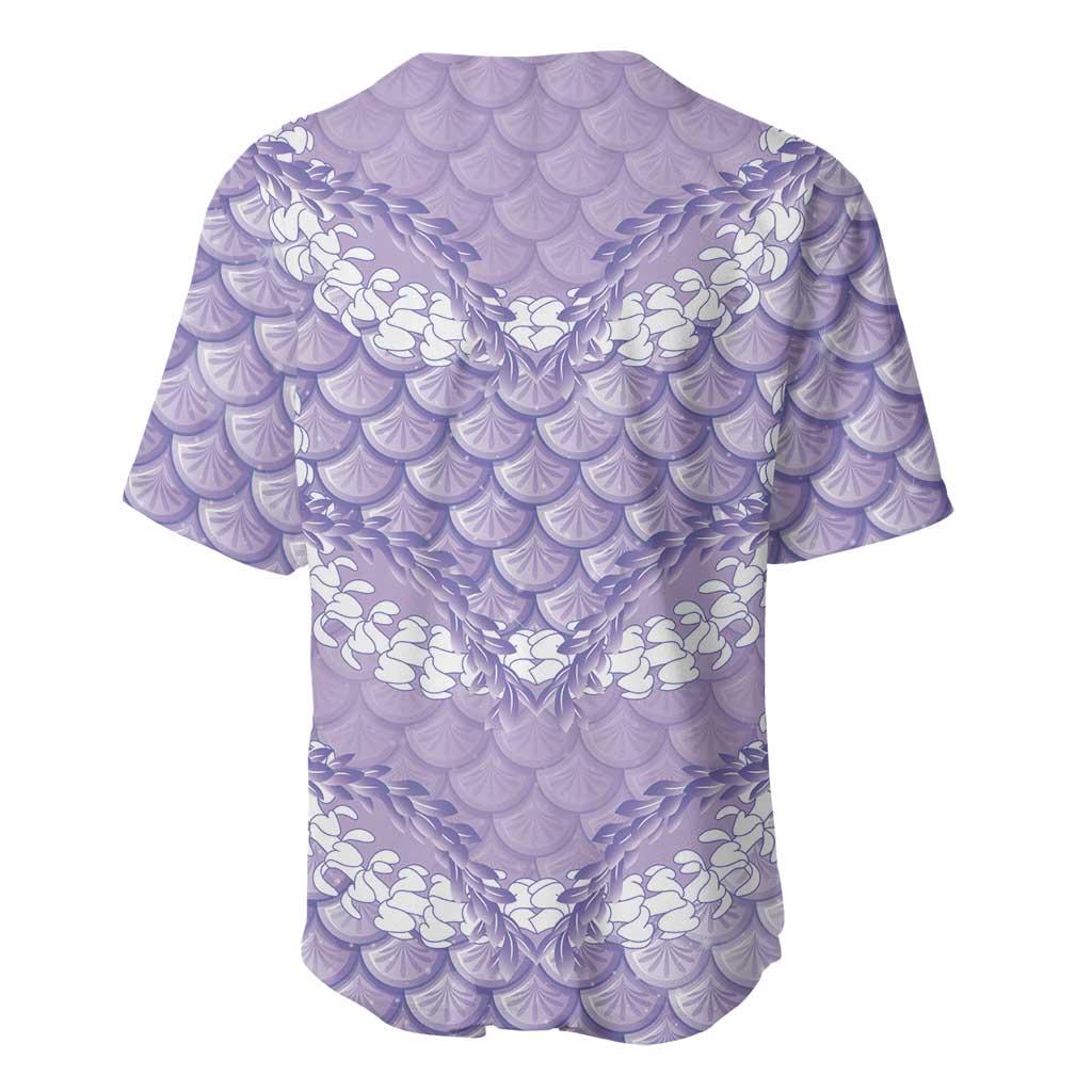 Lilac Mermaid Puakenikeni Maile Lei Baseball Jersey