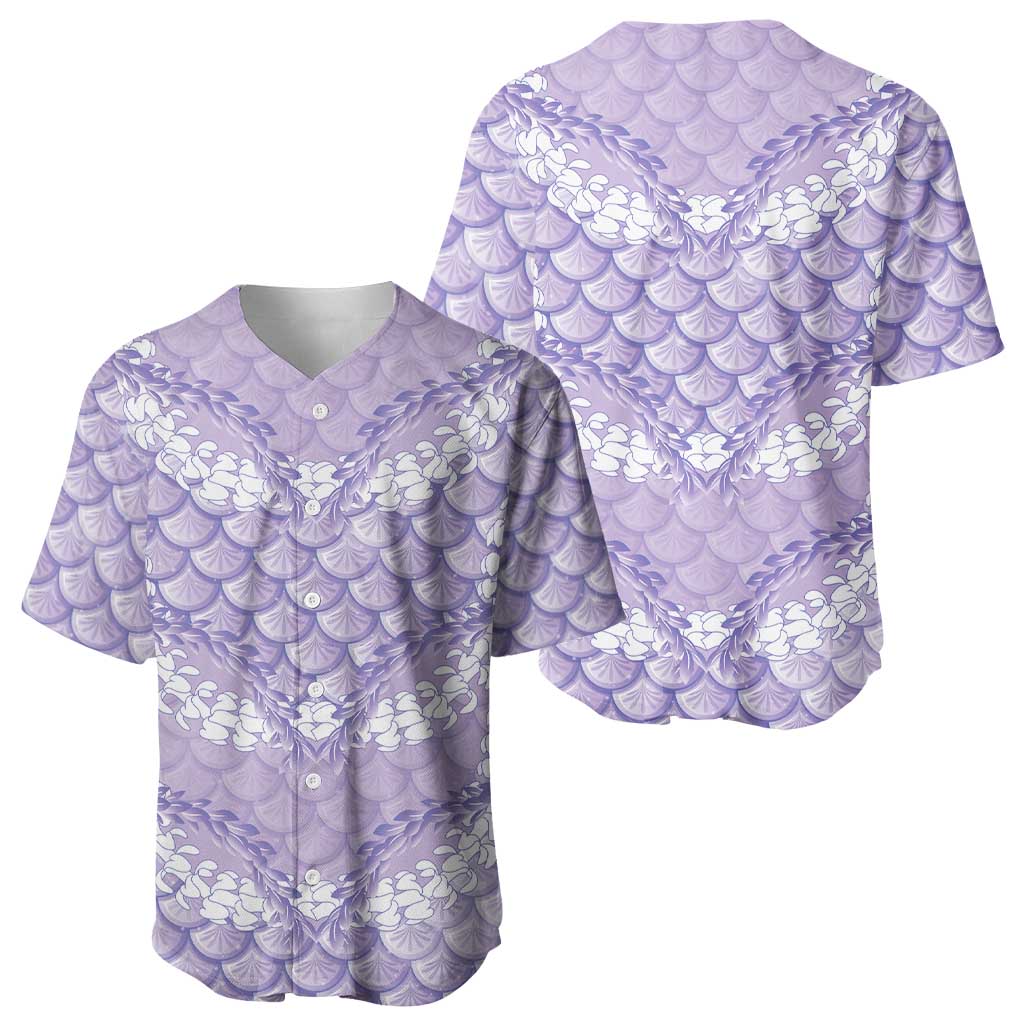 Lilac Mermaid Puakenikeni Maile Lei Baseball Jersey