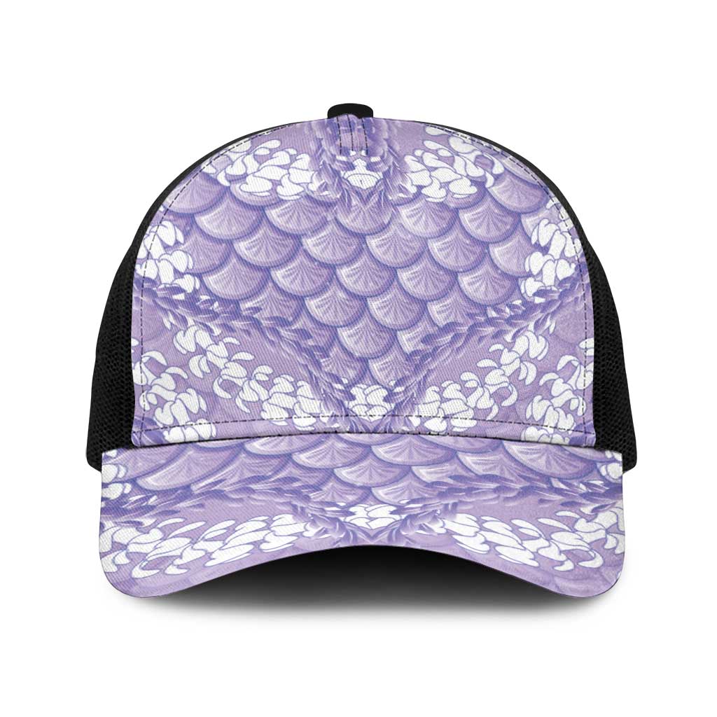 Lilac Mermaid Puakenikeni Maile Lei Baseball Net Cap