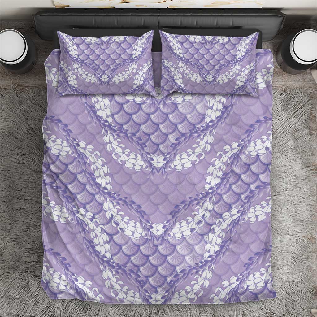 Lilac Mermaid Puakenikeni Maile Lei Bedding Set