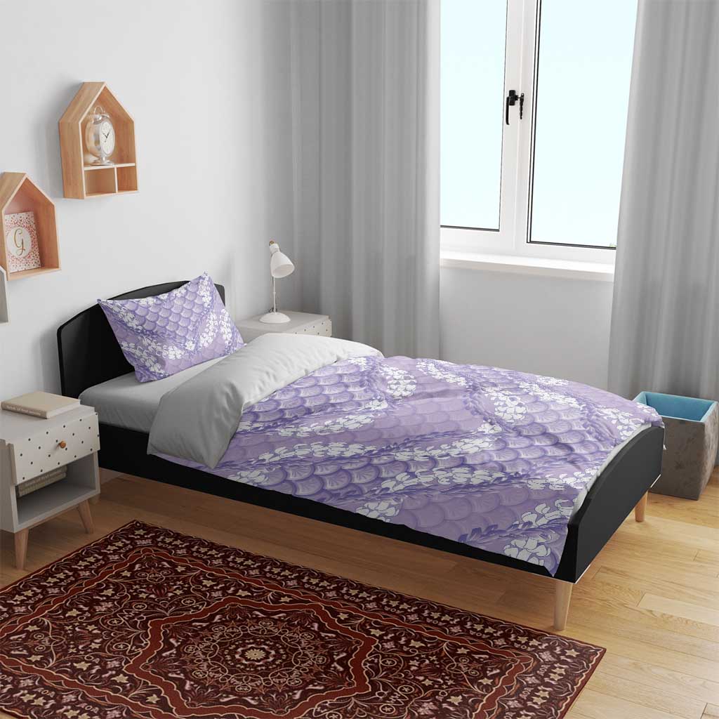 Lilac Mermaid Puakenikeni Maile Lei Bedding Set