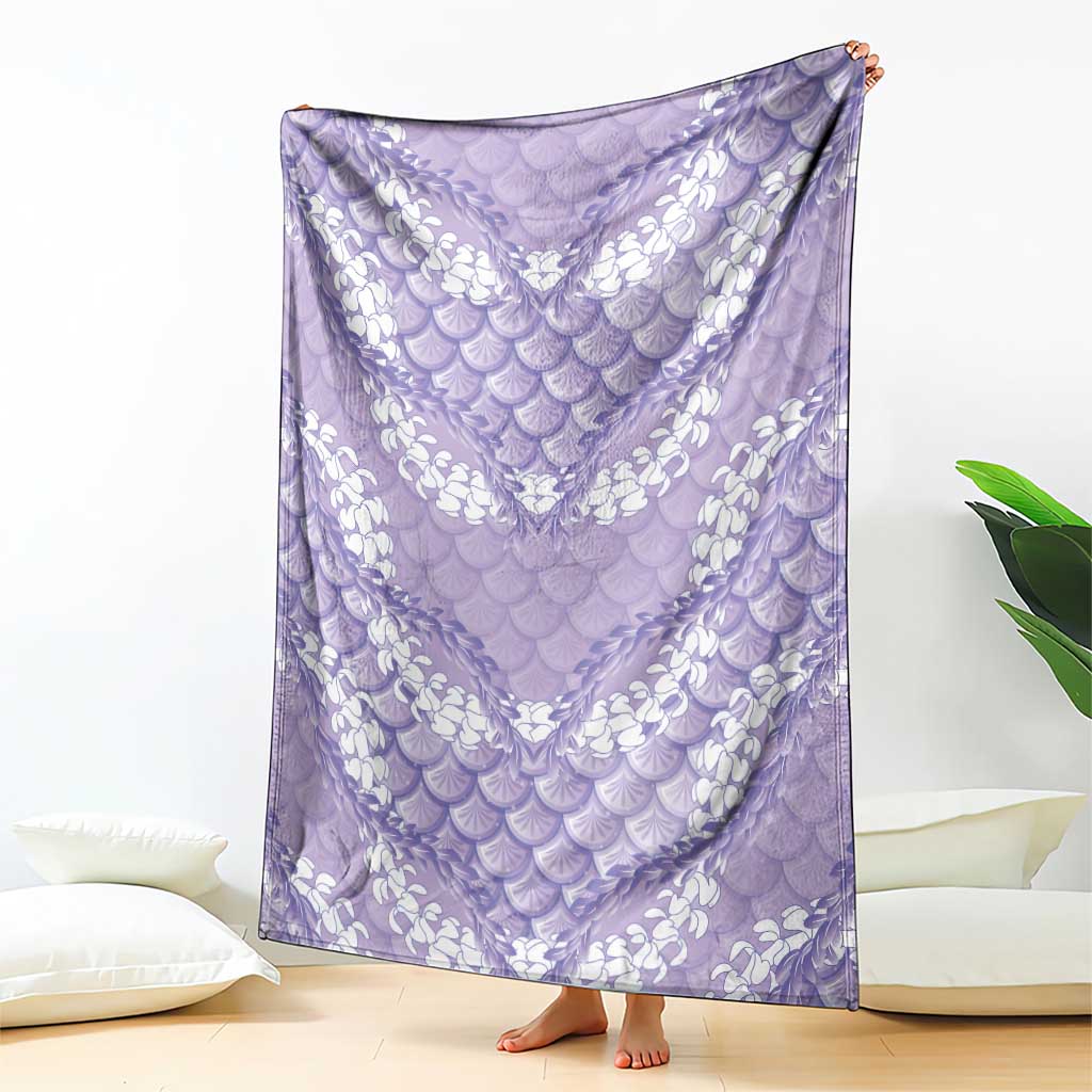 Lilac Mermaid Puakenikeni Maile Lei Blanket