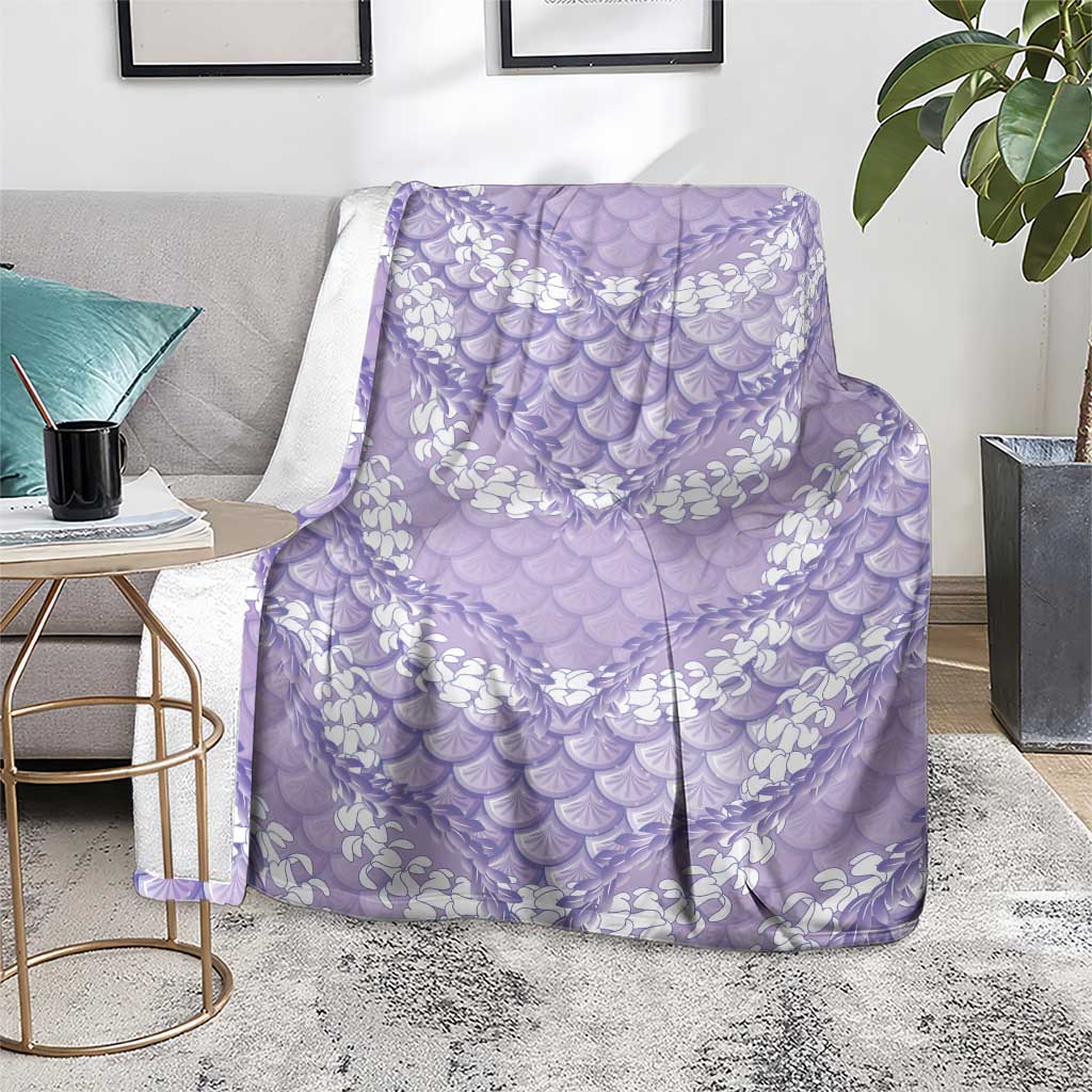Lilac Mermaid Puakenikeni Maile Lei Blanket