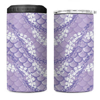 Lilac Mermaid Puakenikeni Maile Lei 4 in 1 Can Cooler Tumbler LT01 One Size: 16 oz Purple - Polynesian Pride