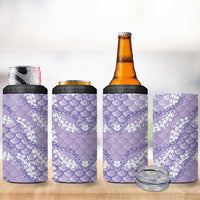 Lilac Mermaid Puakenikeni Maile Lei 4 in 1 Can Cooler Tumbler LT01 - Polynesian Pride