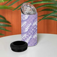 Lilac Mermaid Puakenikeni Maile Lei 4 in 1 Can Cooler Tumbler LT01 - Polynesian Pride