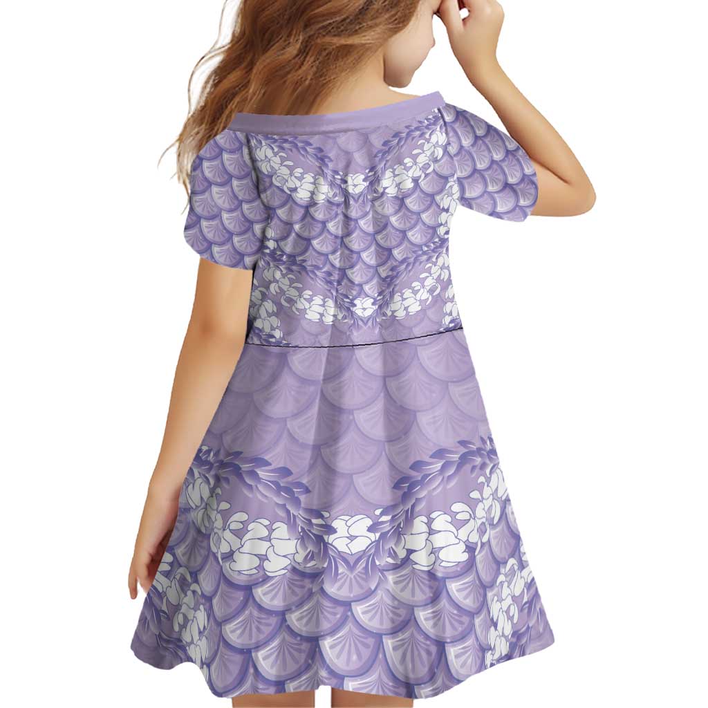 Lilac Mermaid Puakenikeni Maile Lei Family Matching Off Shoulder Short Dress and Hawaiian Shirt