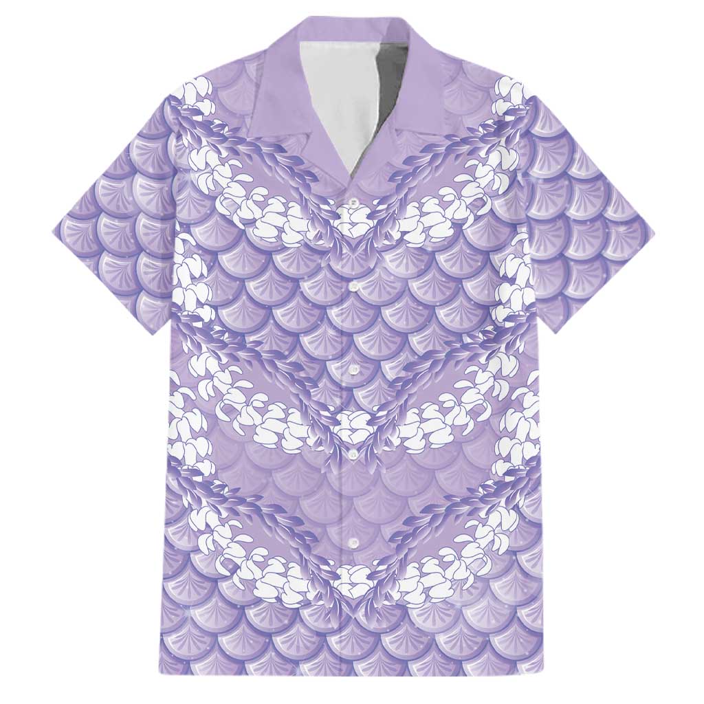 Lilac Mermaid Puakenikeni Maile Lei Family Matching Tank Maxi Dress and Hawaiian Shirt