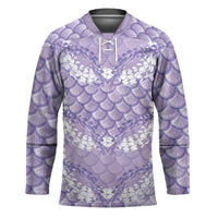 Lilac Mermaid Puakenikeni Maile Lei Hockey Jersey LT01 Unisex Purple - Polynesian Pride