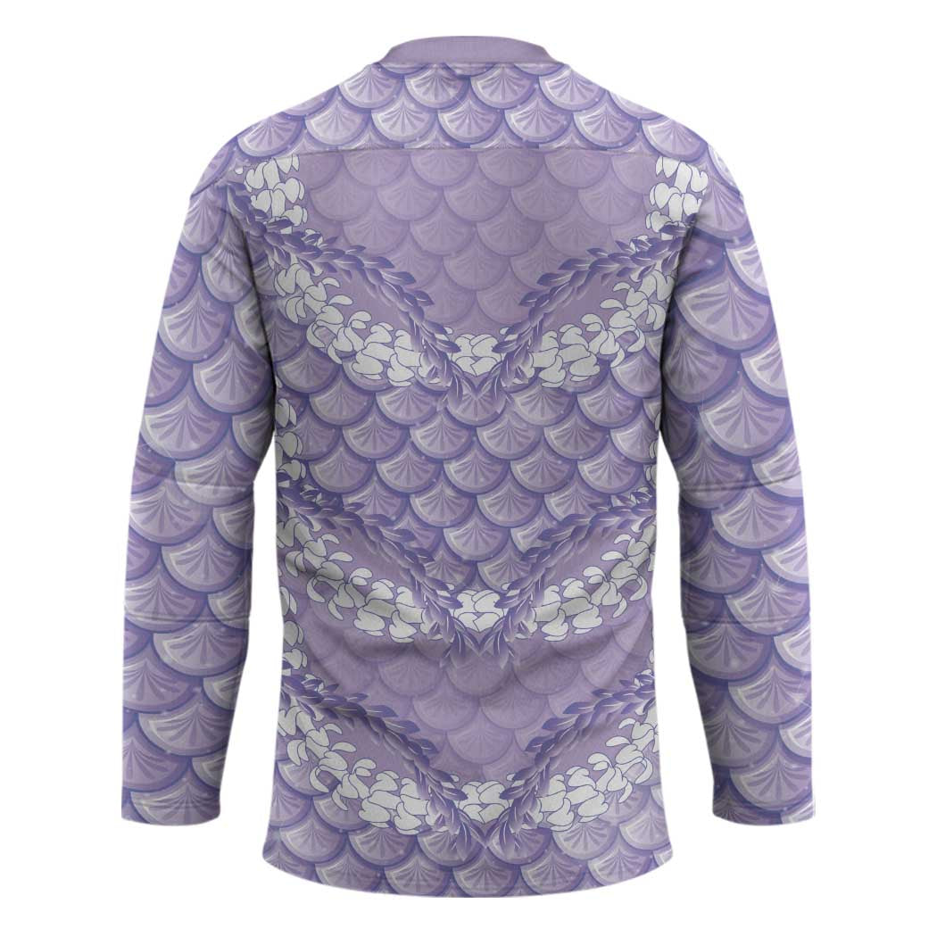 Lilac Mermaid Puakenikeni Maile Lei Hockey Jersey LT01 - Polynesian Pride