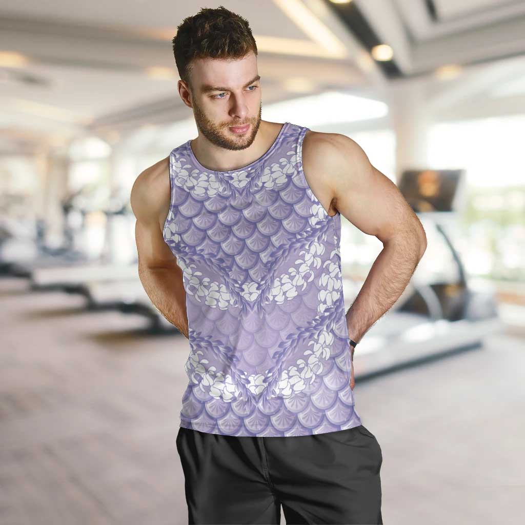 Lilac Mermaid Puakenikeni Maile Lei Men Tank Top