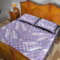Lilac Mermaid Puakenikeni Maile Lei Quilt Bed Set