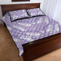 Lilac Mermaid Puakenikeni Maile Lei Quilt Bed Set