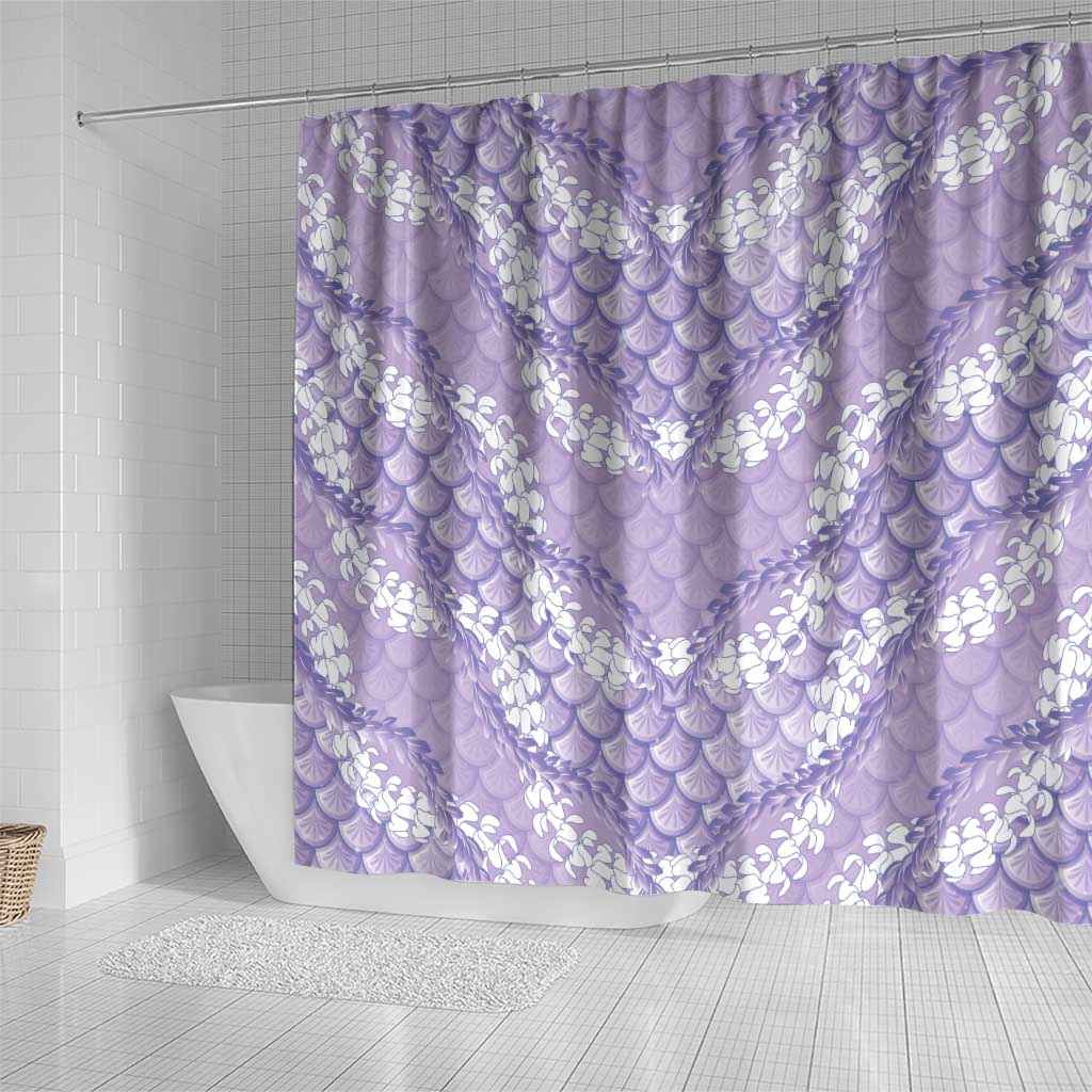 Lilac Mermaid Puakenikeni Maile Lei Shower Curtain