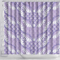 Lilac Mermaid Puakenikeni Maile Lei Shower Curtain