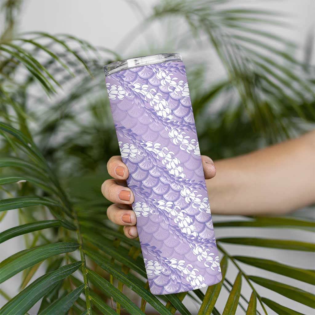 Lilac Mermaid Puakenikeni Maile Lei Skinny Tumbler