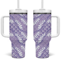 Lilac Mermaid Puakenikeni Maile Lei Tumbler With Handle LT01 One Size: 40 oz Purple - Polynesian Pride