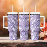 Lilac Mermaid Puakenikeni Maile Lei Tumbler With Handle LT01 - Polynesian Pride