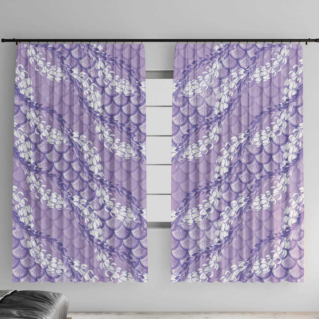 Lilac Mermaid Puakenikeni Maile Lei Window Curtain