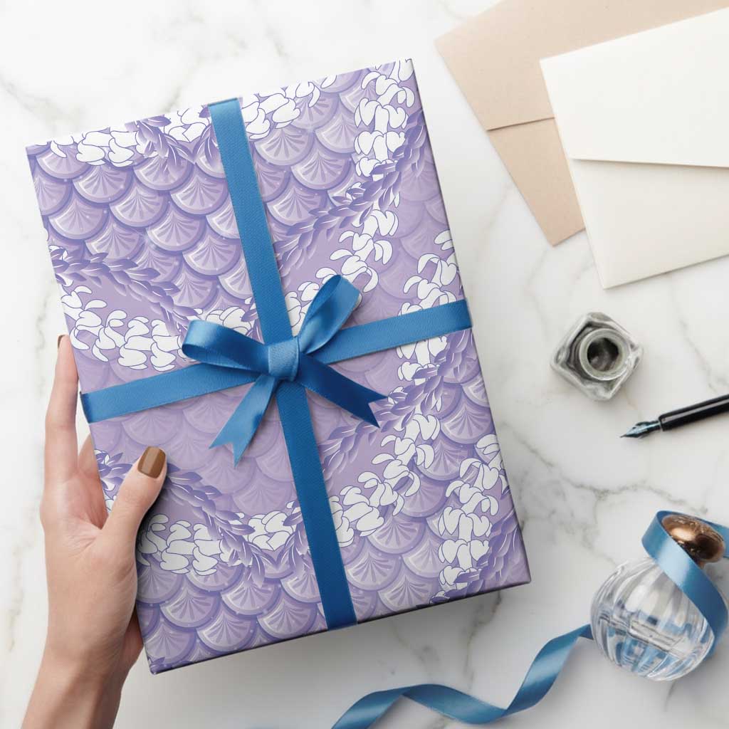 Lilac Mermaid Puakenikeni Maile Lei Wrapping Paper