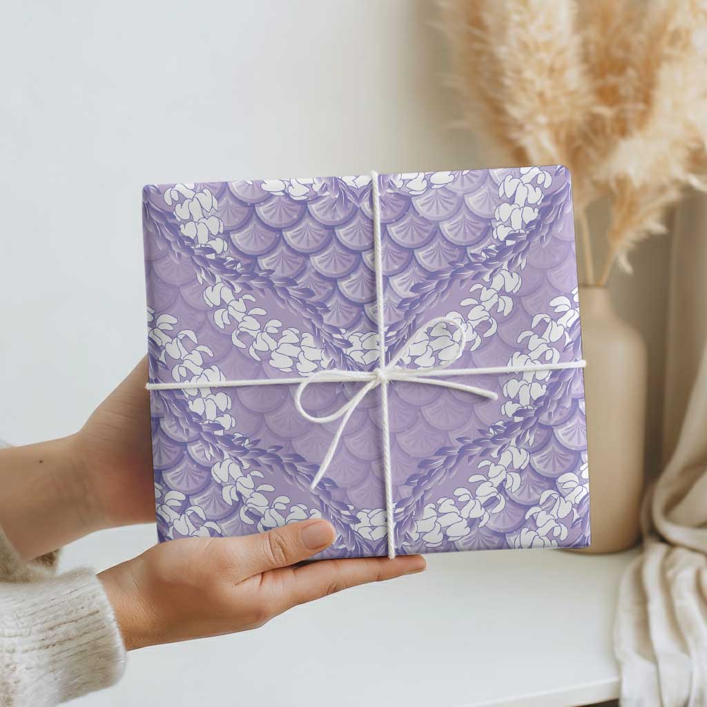 Lilac Mermaid Puakenikeni Maile Lei Wrapping Paper