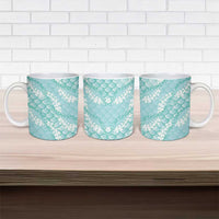 Light Turquoise Mermaid Puakenikeni Maile Lei Ceramic Mug