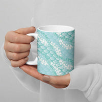 Light Turquoise Mermaid Puakenikeni Maile Lei Ceramic Mug