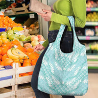 Light Turquoise Mermaid Puakenikeni Maile Lei Grocery Bag