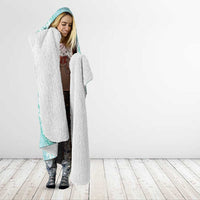 Light Turquoise Mermaid Puakenikeni Maile Lei Hooded Blanket