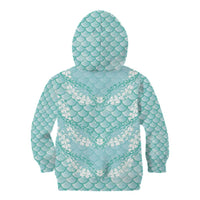 Light Turquoise Mermaid Puakenikeni Maile Lei Kid Hoodie LT01 - Polynesian Pride